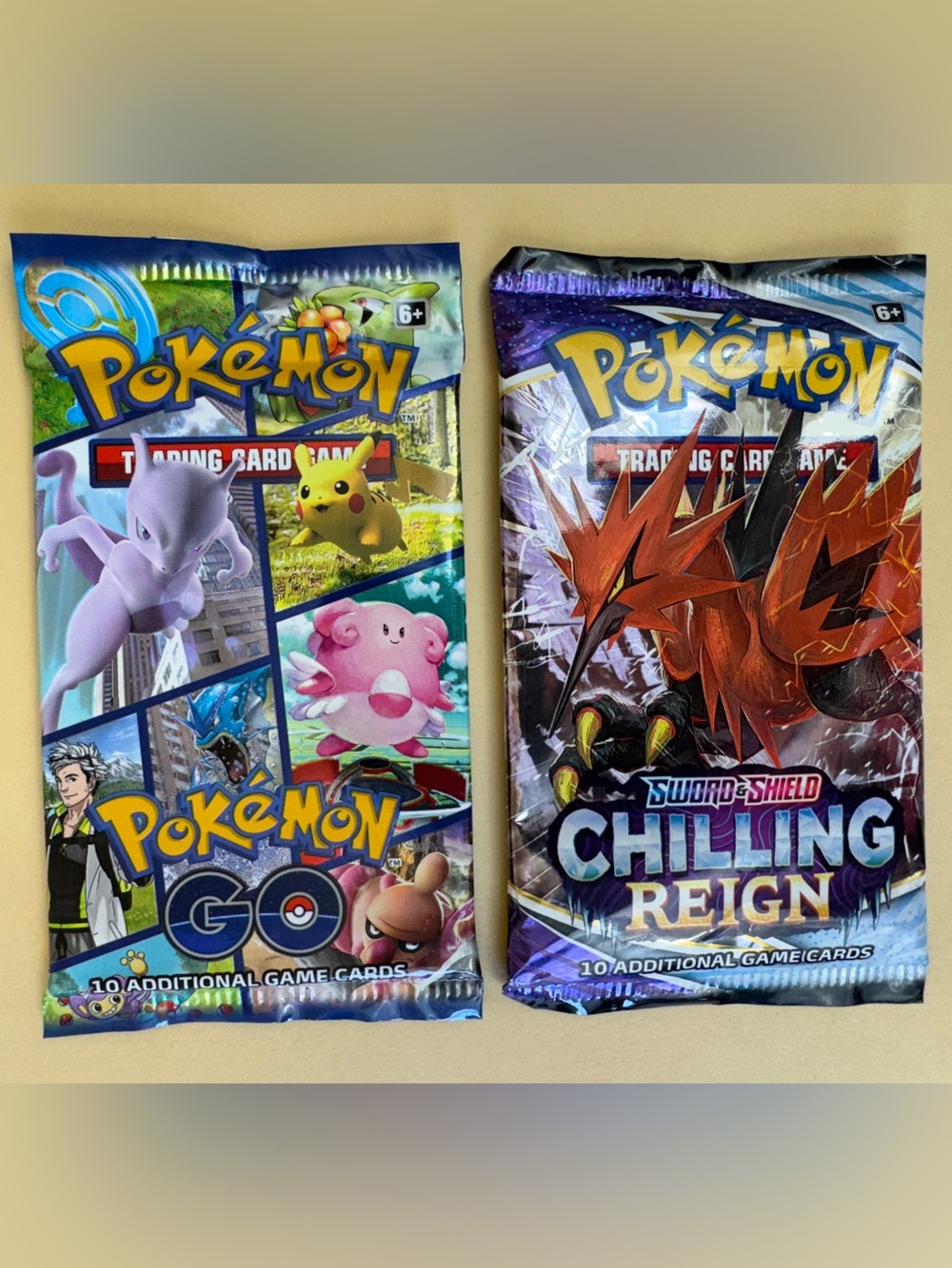 Pokemon TCG Booster Lot Pokemon GO & Sword Shield Chilling Reign Sealed 2 Packs